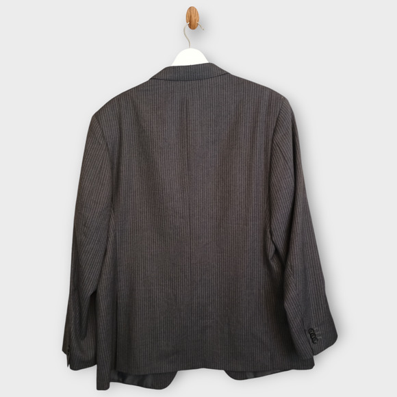 Banana Republic Blazer Men 42s Gray Striped Modern Fit Corpcore Career Jacket - Picture 3 of 11